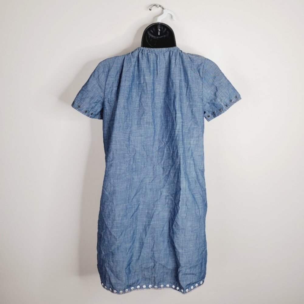 Anthropologie Nalini Embroidered Boho Chambray Festival Folk Dress XS - Picture 3 of 8